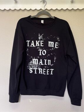 Black "Take Me to Main Street" Graphic Crewneck Sweatshirt